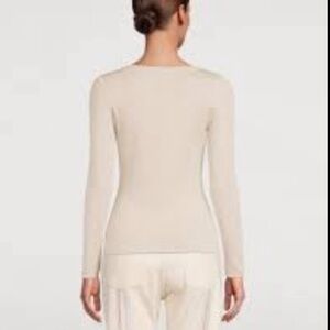Free People | Front Quarter Inch Tie Up Front Long Sleeve Beige Top Size Medium
